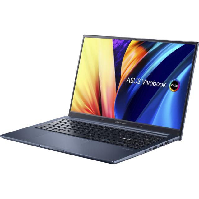 Лаптоп Asus Vivobook X M1503QA-OLED-L521W, AMD, Ryzen 5 5600H 3.3 GHz (16M Cache, up to 4.3GHz) 15.6" OLED FHD (1920 x 1080) OLED 16:9 aspect ratio, 550nits, 16GB DDR4 (8ON BD.), 512G PCIEG3 SSD, AMD Radeon Graphic, Windows 11, Ili.Kbd., Quiet Blue