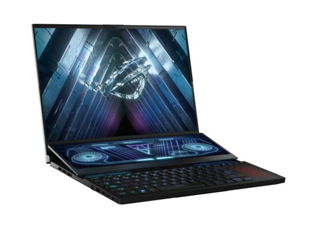 Лаптоп Asus ROG Zephyrus Duo 16 GX650PI-NM011X, AMD Ryzen 9 7945HX , 16"WQXGA (2560 x 1600,16:10) 240Hz, 32GB DDR5 4800Mhz(2*16), 2TB PCIe 4. RTX 4070  8GB GDDR6,Wi-Fi 6E(802.11ax), Backlit Chiclet Keyboard Per-Key RGB, Windows 11 Pro, Black