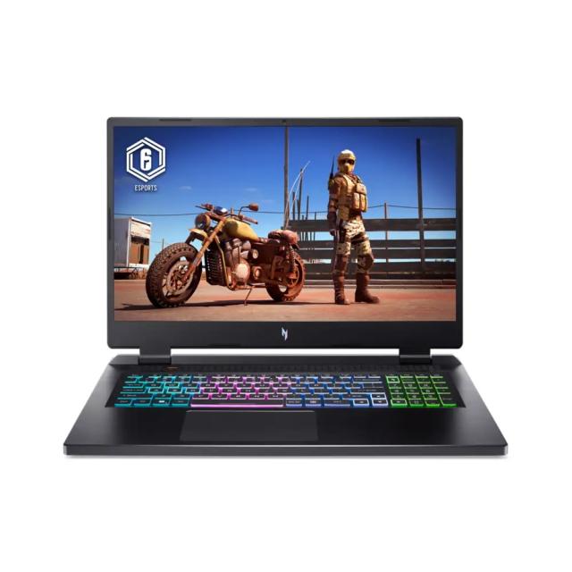 Лаптоп Acer Nitro 5, AN17-51-7593, Core i7-13700H (3.70GHz up to 5.00GHz, 24MB), 17.3” QHD (2560x1440) IPS, 165Hz, 16GB DDR5 (1 slot free), 1024GB PCIe SSD, RTX 4060 8GB GDDR6, Wi-Fi 6e, BT 5.1, HD Mic&Cam, RGB Backlit KB, Linux, Black