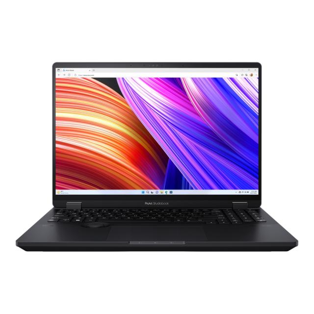 Лаптоп Asus ProArt Studiobook 16 OLED H7604JI-OLED-MY951X, Intel Core i9-13980HX 24C (1.60 / 5.60GHz, 36 MB Cache), 16" (40.64 cm) WQXGA+ OLED 120Hz Glare Display, Touch Screen, NVIDIA GF RTX 4070 8GB, 64GB DDR5, 2TB M.2 NVMe SSD, Windows 11 Pro