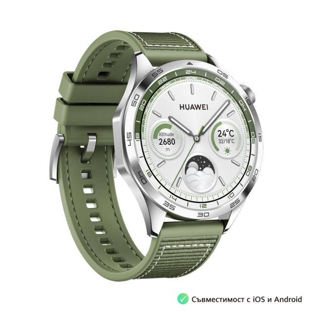 Часовник Huawei GT4 Phoinix-B19W (Male), Green + Huawei FreeBuds SE 2 ULC-CT010