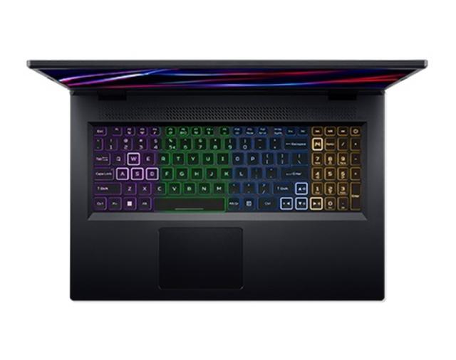 Лаптоп Acer Nitro 5, AN517-55-74T3, Core i7-12700H(3.50GHz up to 4.70GHz, 24MB), 17.3” FHD (1920x1080) IPS, 144Hz, 8GB DDR5 (1 slot free), 1024GB PCIe SSD, RTX 4050 6GB GDDR6, Wi-Fi 6ax, BT 5.1, HD Mic&Cam, RGB Backlit KB, Linux, Black