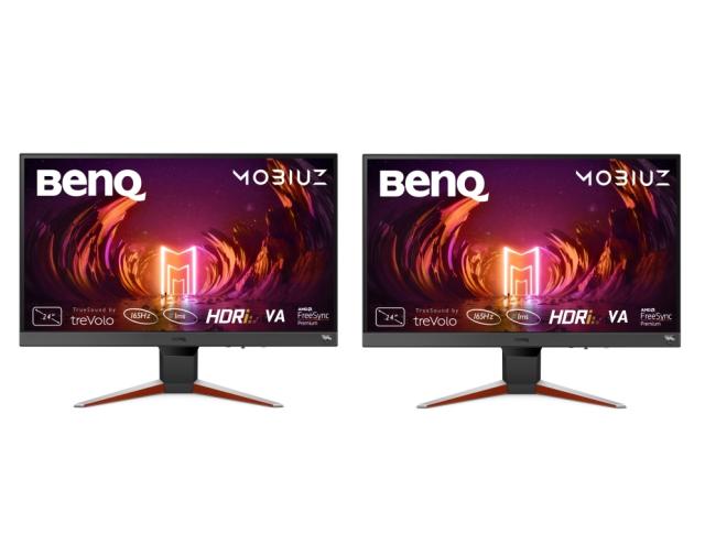 Монитор 2x BenQ MOBIUZ EX240N 23.8" VA, 1920x1080 FHD, 1ms 165Hz, 250 cd/m2, FreeSync Premium, HDMI 2.0, DP, HDRi, B.I.+, treVolo 2x 2.5W speakers, Tilt (down/up) -5 - 15°, Eye-care VESA 100x100, Silver