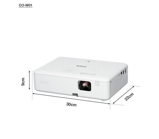 Мултимедиен проектор Epson CO-W01, WXGA (1024 x 768, 16:10), 3 000 ANSI lumens, 15 000:1, VGA, HDMI, USB, 24 months, Lamp: 12 months or 1 000 h, White + Logitech Wireless Presenter R400