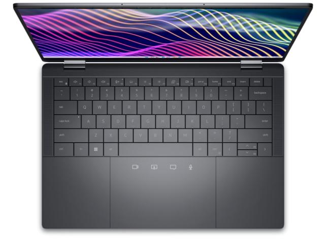 Лаптоп Dell Latitude 9440, Intel Core i7-1365U vPro (12 MB cache, 10 cores, up to 5.2 GHz), 2in1, 14" QHD+(2560x1600), IPS Touch, AS,AR, 16GB, 6000MT/s, LPDDR5, integrated, 512 GB SSD PCIe M.2, Intel Iris Xe Graphics, FHD IR Cam and Mic, WiFi 6E, FPR