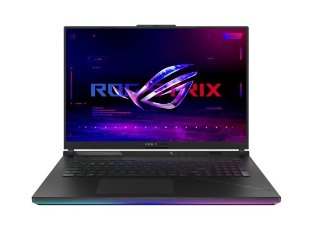 Лаптоп Asus ROG Strix SCAR 18 G834JY-N6005X, i9-13980HX  2.2 GHz ,18" QHD+ 16:10 (2560 x 1600, WQXGA) 240Hz,32GB DDR5 4800MHz (2x16GB), 1TB + 1TB PCIe 4.0 (RAID 0), RTX 4090,16GB DDR6, WiFi 6, RGB Per-Key Kbd, Win 11 Pro, Black