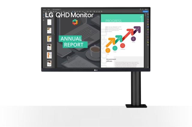 Монитор LG 27QN880P-B, 27" Wide LED, QHD Ergo (2560x1440) IPS Display, sRGB 99%, 75Hz, 5ms, 1000:1, Mega DFC, 350 cd/m2, AMD FreeSync, MAXX Audio 5W x 2, USB type-C, HDMI, Reader Mode, DisplayPort, Headphone out, Tilt, Height (Range), Swivel, Pivot, 