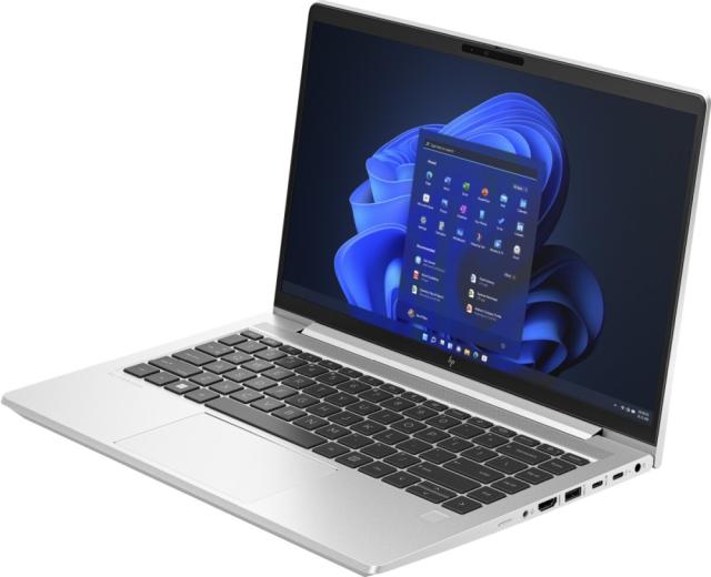 Лаптоп HP EliteBook 640 G10 Pike Silver, Core i5-1335U(up to 4.6GHz/12MB/10C), 14" FHD IPS AG, 16GB 3200Mhz 1DIMM, 512GB PCIe NVMe SSD, WiFi 6E + BT 5.3, FPR, Smart Card Reader, Intel XMM 7560 R+ LTE, Backlit Kbd, 3C Batt, Win 11 Pro, 3Y NBD On Site