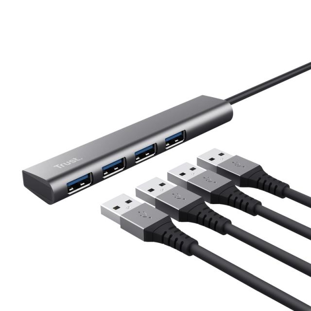 USB хъб TRUST Halyx 4-PORT USB-C HUB