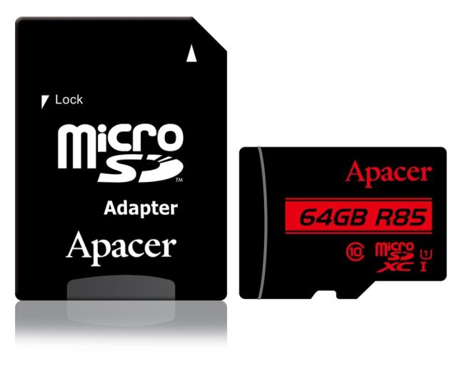 Памет Apacer 64GB microSDHC Class 10 UHS-I (1 adapter)