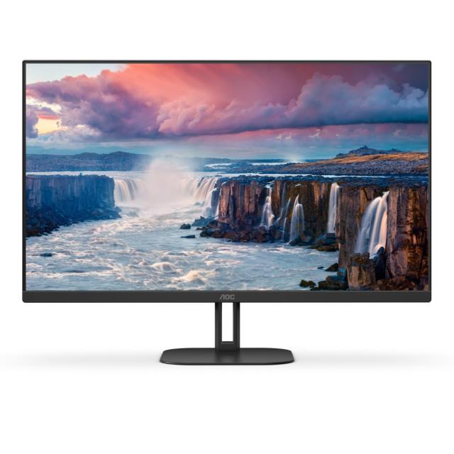 Монитор AOC 27V5CE/BK, 27" IPS WLED, 1920x1080@75Hz, 4ms GtG, 1ms MPRT, 300cd m/2, DCR 1000:1, 20M:1, Adaptive Sync, FlickerFree, Low Blue Light, 3Wx2, Tilt, HDMI, USB hub
