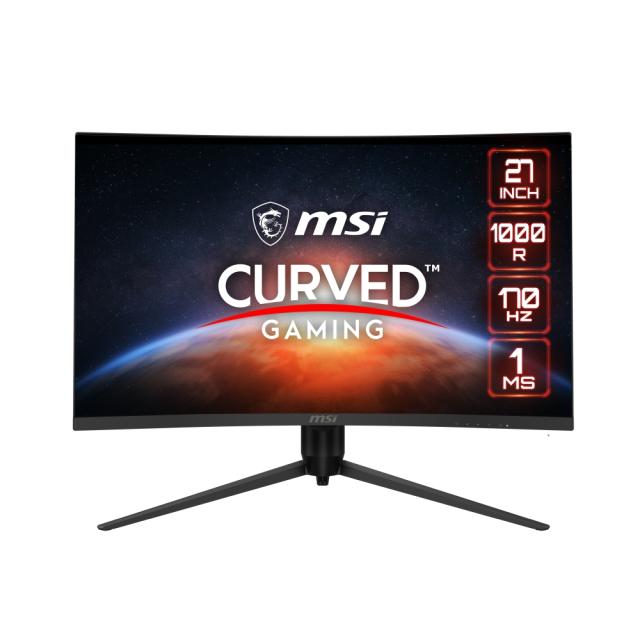 Монитор MSI G271CQP E2, 27", 170Hz, 1ms, 2560x1440 (WQHD) 250 NITS , 1000R, VA, 3000:1, 2x HDMI, 1x DP, PIP and PBP, VESA, HDMI CEC, Console Mode, Less Blue Light Pro, Frameless, TILT, HEIGHT Adj. 90mm, 9S6-3CC34H-030