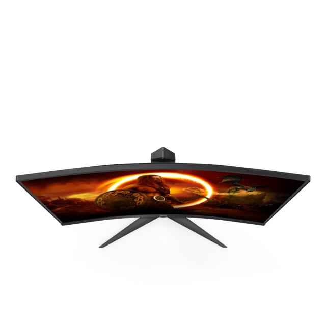 Монитор AOC CQ27G2S/BK, 27" Curved 1500R VA WLED, 2560x1440@165Hz, 4ms GtG, 1ms MPRT, 250cd m/2, 3000:1, DCR 80M:1, Adaptive Sync, FlickerFree, Low Blue Light, Tilt, Height Adjust, Swivel, 2xHDMI, DP