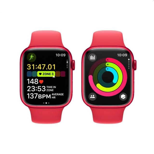 Часовник Apple Watch Series 9 GPS + Cellular 45mm (PRODUCT)RED Aluminium Case with (PRODUCT)RED Sport Band - M/L