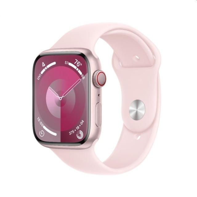 Часовник Apple Watch Series 9 GPS + Cellular 45mm Pink Aluminium Case with Light Pink Sport Band - M/L