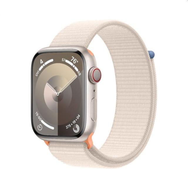 Часовник Apple Watch Series 9 GPS + Cellular 45mm Starlight Aluminium Case with Starlight Sport Loop