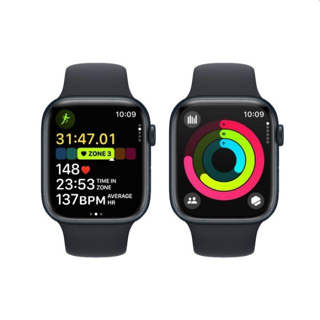 Часовник Apple Watch Series 9 GPS + Cellular 45mm Midnight Aluminium Case with Midnight Sport Band - S/M