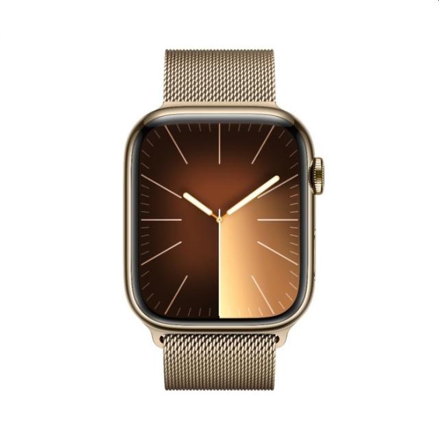 Часовник Apple Watch Series 9 GPS + Cellular 45mm Gold Stainless Steel Case with Gold Milanese Loop