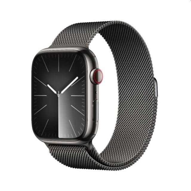 Часовник Apple Watch Series 9 GPS + Cellular 45mm Graphite Stainless Steel Case with Graphite Milanese Loop