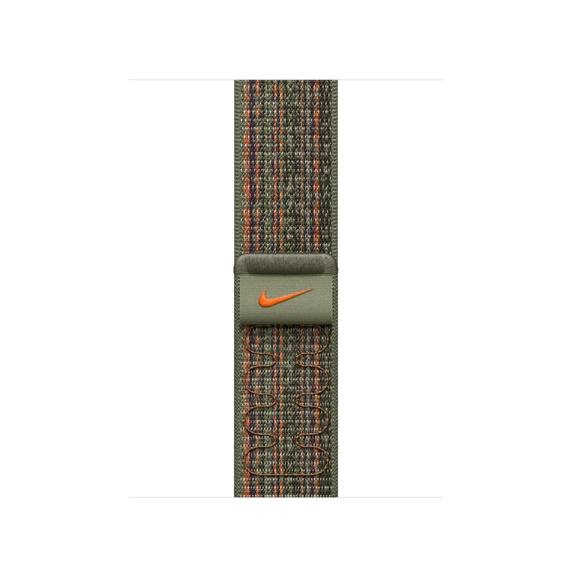 Каишка за часовник Apple 41mm Sequoia/Orange Nike Sport Loop