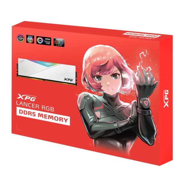 Памет ADATA LANCER RGB 32GB (2x16GB) DDR5 6400 MHz U-DIMM White