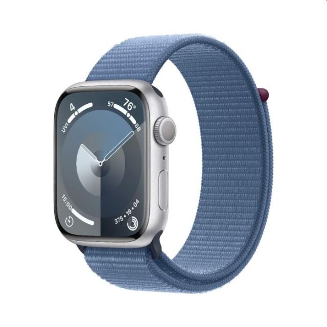 Часовник Apple Watch Series 9 GPS 45mm Silver Aluminium Case with Winter Blue Sport Loop