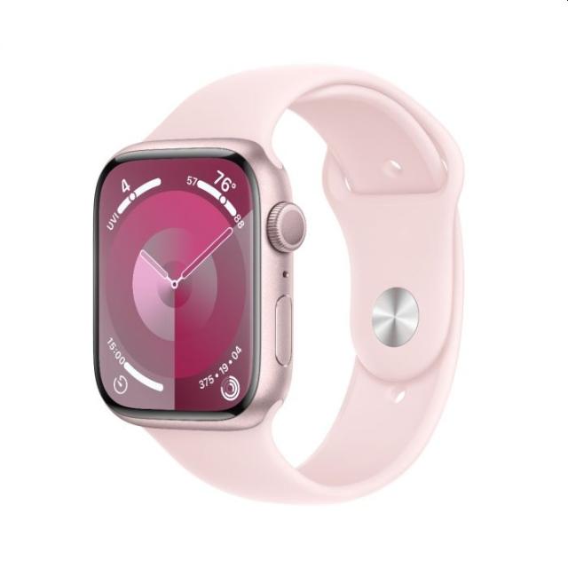 Часовник Apple Watch Series 9 GPS 45mm Pink Aluminium Case with Light Pink Sport Band - M/L