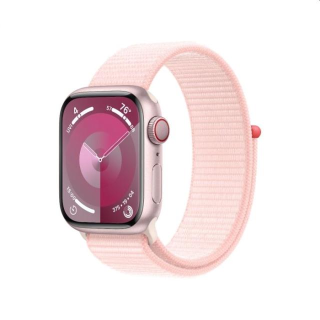 Часовник Apple Watch Series 9 GPS + Cellular 41mm Pink Aluminium Case with Light Pink Sport Loop