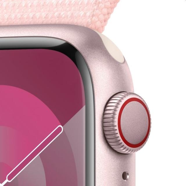 Часовник Apple Watch Series 9 GPS + Cellular 41mm Pink Aluminium Case with Light Pink Sport Loop