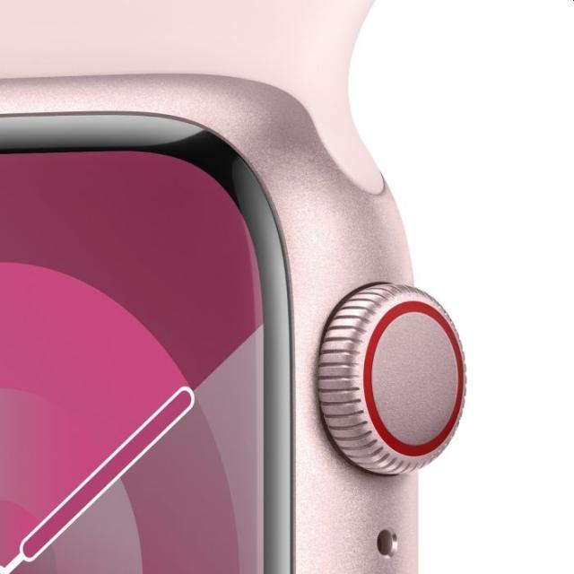 Часовник Apple Watch Series 9 GPS + Cellular 41mm Pink Aluminium Case with Light Pink Sport Band - M/L