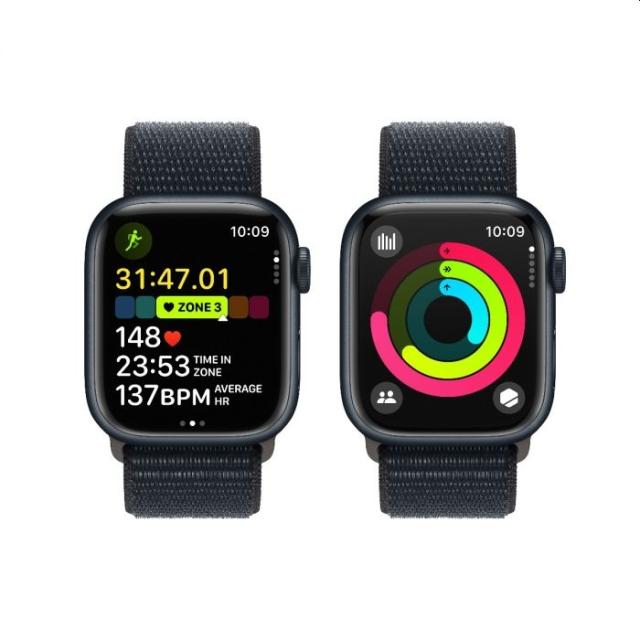 Часовник Apple Watch Series 9 GPS + Cellular 41mm Midnight Aluminium Case with Midnight Sport Loop