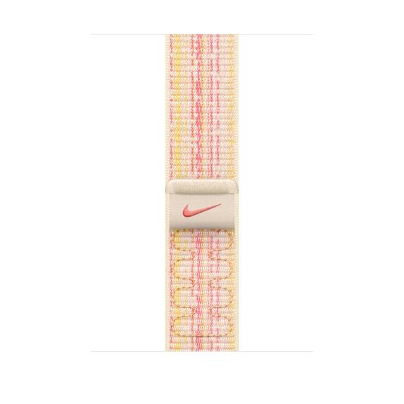 Каишка за часовник Apple 45mm Starlight/Pink Nike Sport Loop