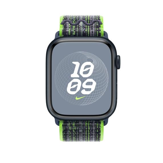Каишка за часовник Apple 45mm Bright Green/Blue Nike Sport Loop