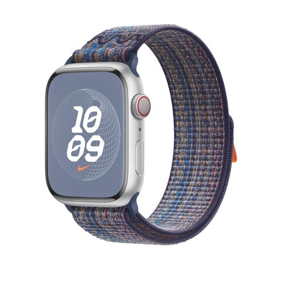 Каишка за часовник Apple 45mm Game Royal/Orange Nike Sport Loop