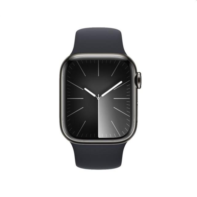 Часовник Apple Watch Series 9 GPS + Cellular 41mm Graphite Stainless Steel Case with Midnight Sport Band - S/M
