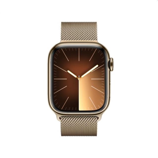 Часовник Apple Watch Series 9 GPS + Cellular 41mm Gold Stainless Steel Case with Gold Milanese Loop