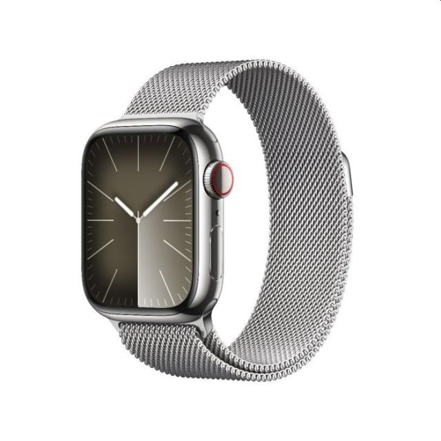 Часовник Apple Watch Series 9 GPS + Cellular 41mm Silver Stainless Steel Case with Silver Milanese Loop
