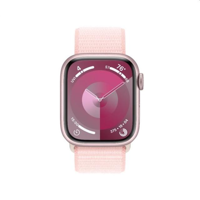 Часовник Apple Watch Series 9 GPS 41mm Pink Aluminium Case with Light Pink Sport Loop