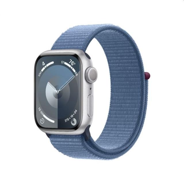 Часовник Apple Watch Series 9 GPS 41mm Silver Aluminium Case with Winter Blue Sport Loop