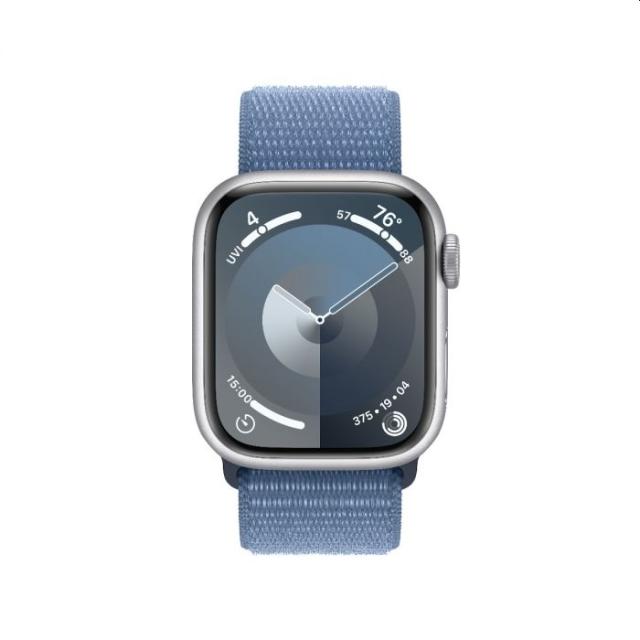 Часовник Apple Watch Series 9 GPS 41mm Silver Aluminium Case with Winter Blue Sport Loop