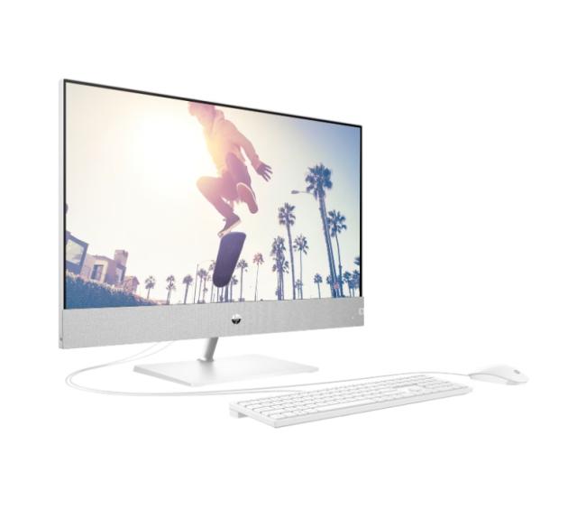 Настолен компютър HP Pavilion All-in-One 27-ca2000nu Snowflake White, Core i7-13700T(up to 4.9GHz/30MB/16C), 27" FHD BV IPS Touch + 5MP Camera, 16GB 3200Mhz 2DIMM, 1TB PCIe SSD, WiFi ac 2x2 +BT 5, HP Keyboard & HP Mouse, Free DOS. 2Y 