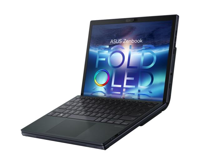 Лаптоп Asus Zenbook Fold OLED UX9702AA-FOLED-MD731X, Intel i7-1250U 1.1 GHz (8-core/12-thread, 12MB cache, up to 4.7 GHz),  17,3" 2560 x 1920 FOLED 4:3 aspect ratio, LPDDR5 16G (ON BD), 1TB PCIEG4 SSD, WiFi 6e, Win 11 Pro, Tech Black+Fury Gaming Chai