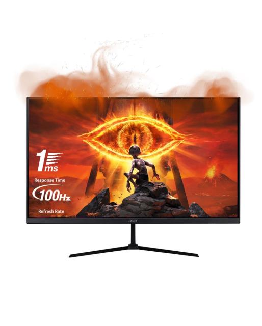Монитор Acer Nitro QG240YH3bix, 23.8" VA, Anti-Glare, ZeroFrame, FreeSync, 1ms(VRB), 100M:1, 250nits, FHD (1920x1080), sRGB95%, VGA, HDMI,Audio out, Acer VisionCare, Tilt, Black
