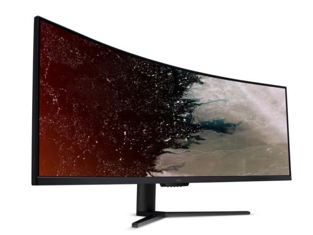 Монитор Acer Nitro EI491CRPbmiiipx, 49'' VA LED, Curved, 4ms, ZeroFrame, 32:9 Quantum Dot 120Hz (144Hz Overclock), FreeSync 2, DisplayHDR 400, 100M:1, ACM 400cd/m2, DFHD 3840 x 1080, 3xHDMI, 1xDP, MM Audio out, VESA wall, Black