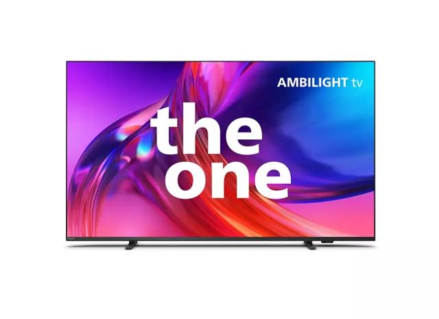 Телевизор Philips 43PUS8518/12, 43" THE ONE, UHD 4K LED, 120Hz, 3840x2160, DVB-T/T2/T2-HD/C/S/S2, Ambilight 3, HDR10+, HLG, Google TV, Quad Core P5 Perfec with Al, 16GB, VRR, HDMI, 2xUSB, Cl+, 802.11ac, Lan, 20W RMS, Alum+Logitech Wireless Touch Keyb