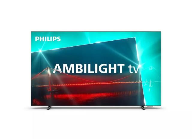 Телевизор Philips 55OLED718/12, 55" UHD 4K OLED 120Hz Ultra-low lag, 3840x2160, DVB-T/T2/T2-HD/C/S/S2, Ambilight, Google TV, 16GB, BT 5.0, HDMI 2.1, VRR, USB, Cl+, 802.11ac, Lan, G-Sync, Free Sync, 40W RMS+Logitech Wireless Touch Keyboard K400 Plus B