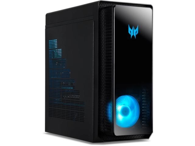 Настолен компютър Acer Predator PO3-650, i7-13700F (up to 5.20GHz, 30MB), 32GB DDR5 (2*16GB, max. 64GB 4800MHz), 1024GB SSD PCI-e, M.2 slot free, no DVD, NVIDIA GeForce 4070 12GB GDDR6, 4*USB 2.0, 4*USB 3.2, USB Type -C, Audio jacks, GLAN, WiFi6E & B