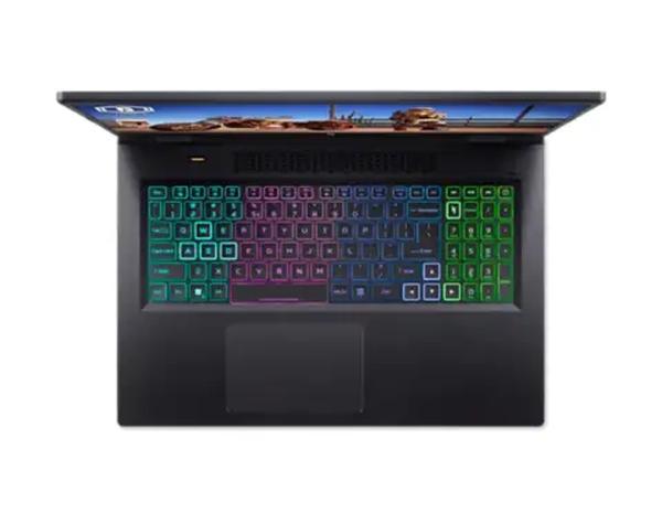 Лаптоп Acer Nitro 5, AN17-51-7593, Intel Corei7-13700H (3.70GHz up to 5.00GHz, 24MB), 17.3" QHD (2560x1440) IPS, 165Hz, 16GB DDR5 (1 slot free), 1024GB PCIe SSD, RTX 4060 8GB GDDR6, Wi-Fi 6e, BT 5.1, HD Mic&Cam, RGB Backlit KB, Free DOS