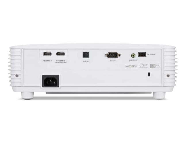 Мултимедиен проектор Acer Projector H6830BD, DLP, 4K2K UHD (3840 x 2160), 4000 ANSI Lm, 10 000:1, HDR Comp., Blu-Ray 3D support, Auto Keystone, Low input lag, 2xHDMI, RS-232, Audio Out, SPDIF Audio (Optical), USB(Type A, 5V/1,5A), 1x10W, 2.88Kg, Whit