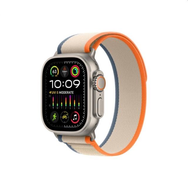 Часовник Apple Watch Ultra 2 GPS + Cellular, 49mm Titanium Case with Orange/Beige Trail Loop - M/L